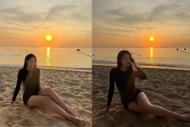 Bà xã Đoàn Văn Hậu thả dáng trên biển Phú Quốc, khoe đôi chân dài miên man