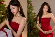 Rũ bỏ hình tượng ngọt ngào, ‘tiên nữ mukbang’ quyến rũ trong bộ ảnh Noel