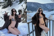 Tiktoker Hà Môi 'chơi lớn' diện bikini khoe dáng giữa trời tuyết