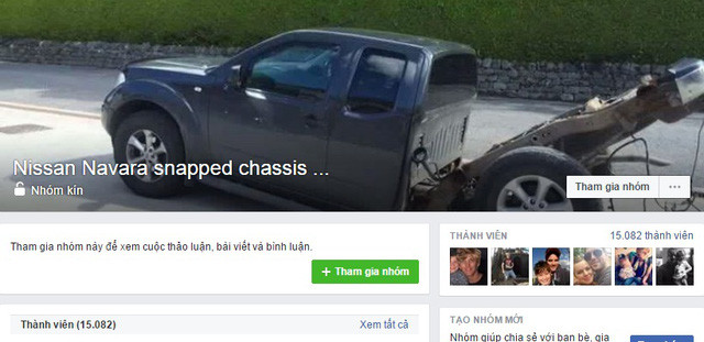Trường hợp này ngay lập tức được ông chia sẽ lên nhóm Facebook kín có tên Nissan Navara Snapped Chassis và nhận được nhiều quan tâm của các thành viên trong nhóm.