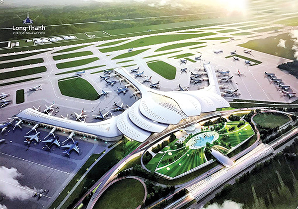 2. Sân bay Long Thành cách điệu hình hoa sen Tác giả lấy ý tưởng hình ảnh bông hoa sen cách điệu (đặc trưng cho văn hóa Việt Nam), sử dụng xuyên suốt trong quá trình thiết kế, áp dụng vào thiết kế mái, phối cảnh từ góc nhìn mặt chính nhà ga, cảnh quan vị trí bên trên mái nhà để xe, nội thất khu vực sảnh làm thủ tục. Ảnh: báo Đồng Nai.