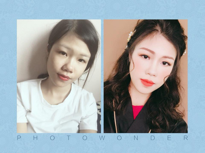 Cô bạn trở nên xinh đẹp không khác gì cô dâu vậy.