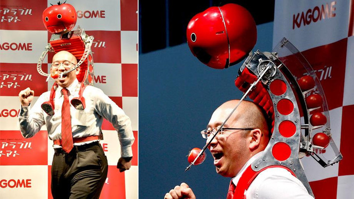 Robot Tomatan: Robot đeo trên vai tự động đút người mang cà chua khi cần thiết. Kagome, công ty tài trợ cho phát minh độc đáo cho rằng những người hoạt động cường độ cao chẳng hạn như chạy bộ, vận động viên marathon thường thiếu rất nhiều vitamin và cà chua là loại thức ăn bỏ dưỡng, cần được bổ sung kịp thời.