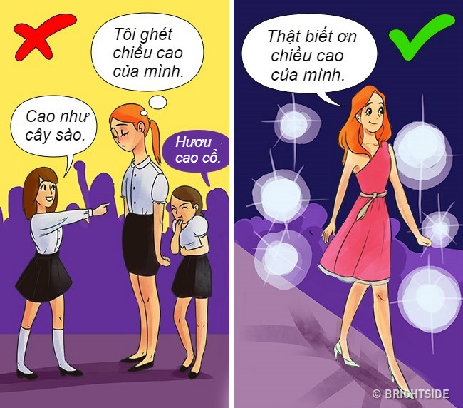 Chấp nhận sự khác biệt của bản thân. Mỗi người đều có nét độc đáo của riêng mình. Thay vì đau khổ và tự trách bản thân khác với mọi người, bạn hãy biến sự khác biệt đó thành lợi thế.