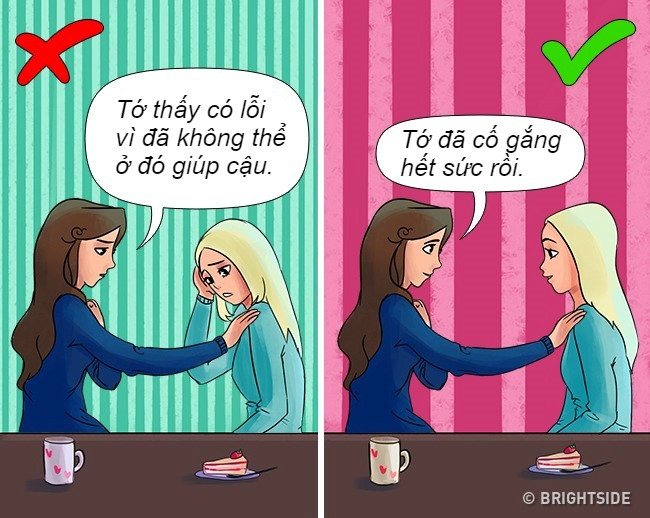 Ngừng việc luôn cảm thấy có lỗi. Hãy loại bỏ từ "phải" ra khỏi cuộc sống của bản thân. Hãy làm điều bạn muốn chứ không phải những điều người khác ép buộc bạn. Nếu cảm thấy có lỗi về điều gì đó, bạn hãy nói ra và học cách tha thứ cho bản thân.