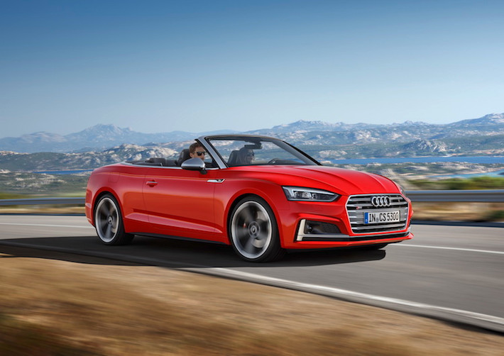 Phiên bản cao cấp và mạnh mẽ nhất hiện nay của A5 Cabriolet là chiếc S5 thể thao, với một số thay đổi về ngoại hình và được trang bị động cơ xăng tăng áp 3.0l V6, đưa sức mạnh 350 mã lực tới 4 bánh qua hệ thống quattro và hộp số tự động 8 cấp.