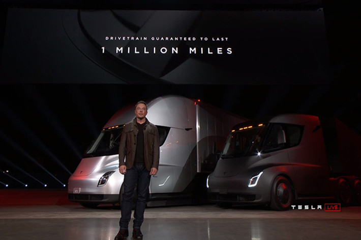 Hãng xe điện Tesla tại Mỹ vừa công bố giá bán chính thức cho mẫu xe đầu kéo chạy điện của mình. Theo đó, mẫu xe Tesla Semi Truck sẽ báo giá từ 150.000 USD cho phiên bản chạy được quãng đường 300 dặm (482 km) và 180.000 USD cho bản chạy được quãng đường 500 dặm (804 km).