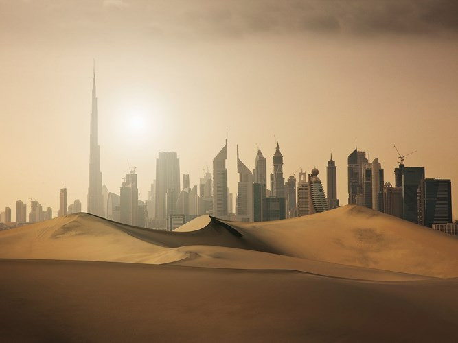 Sa mạc Ả-rập, Trung Đông, bên ngoài Dubai, bao gồm 8 quốc gia và chứa một trong những biển cát lớn nhất trên thế giới.