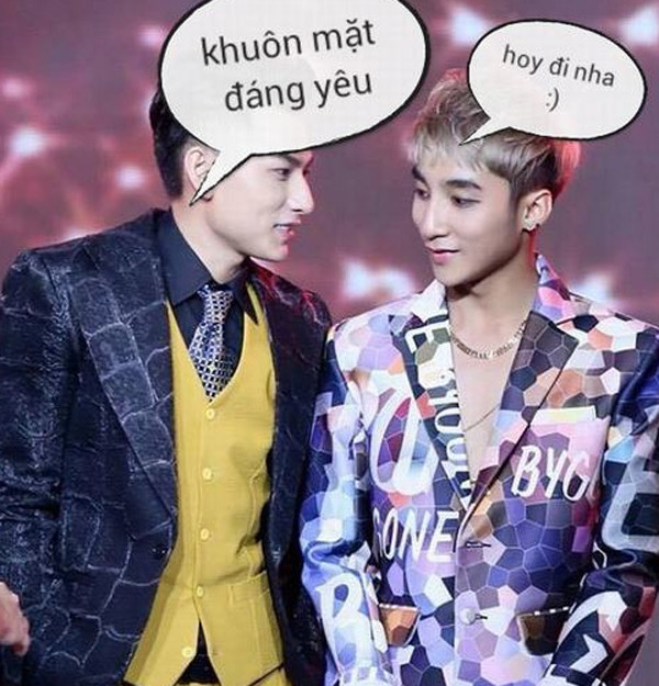 Một lần trên khấu The Remix 2015, khoảnh khắc trò chuyện giữa hai chàng trai cũng từng bị "chế" thành nhiều phiên bản hài hước.
