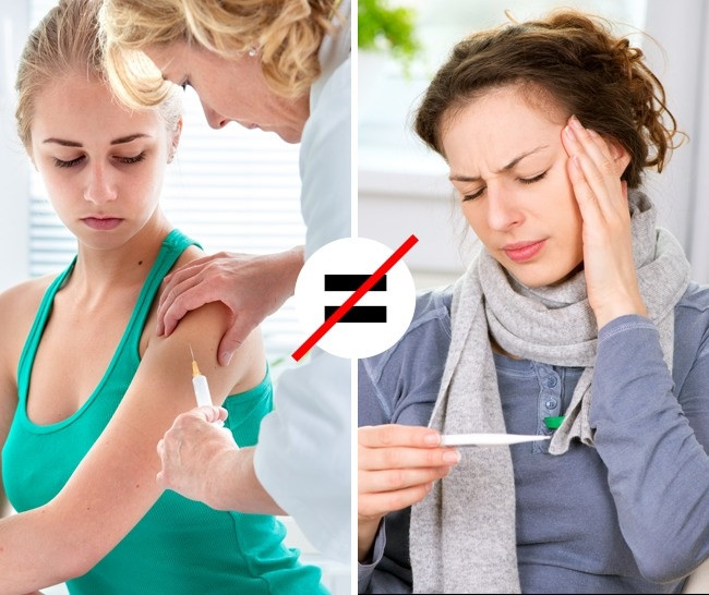 2. Vắcxin cúm không lây nhiễm cúm: Mặc dù cơ thể bạn có thể phản ứng với thuốc tiêm chủng ngừa cúm nhưng nó không có nghĩa là bạn bị nhiễm cúm do vắc xin. Vắc-xin có chứa một vi-rút chết không thể "hồi sinh" và gây ra bệnh tật. Ảnh: Depositphotos.