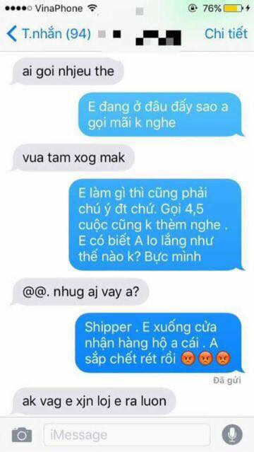 Cũng vì thế mà xoay quanh công việc này, có rất nhiều tình huống oái oăm, câu chuyện dở khóc dở cười, đặc biệt là qua những cuộc trao đổi giữa shipper và khách hàng. Chuyện shipper bị khách bị "bỏ bom" hàng, cho "leo cây" hàng tiếng đồng hồ cũng không phải là điều xưa nay hiếm đối với những bạn trẻ đang theo đuổi công việc này.