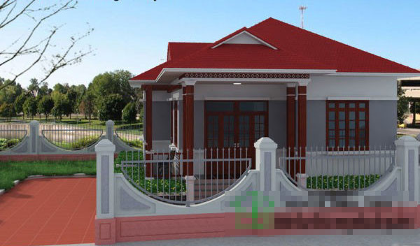 Cổng và hàng rào được thiết kế thoáng để bên ngoài có thể nhìn thấy được toàn cảnh của căn nhà và sân vườn. Ảnh: Thietkethicongnhadep.