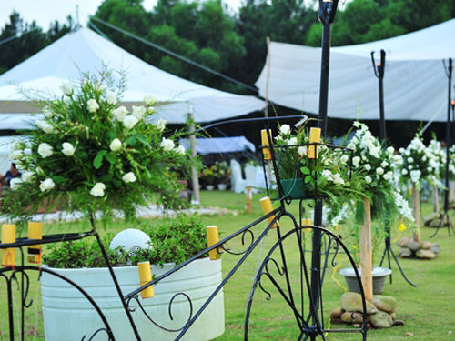 Người đẹp đã chuyển rất nhiều hoa hồng trắng từ Đà Lạt ra Hà Nội bằng máy bay để trang trí cho bữa tiệc sinh nhật. Ảnh: Tiền phong.