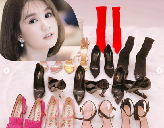Hàng loạt giày hàng hiệu cũng được người đẹp sắm trong dịp sinh nhật người đẹp. Ảnh: Giadinhvietnam