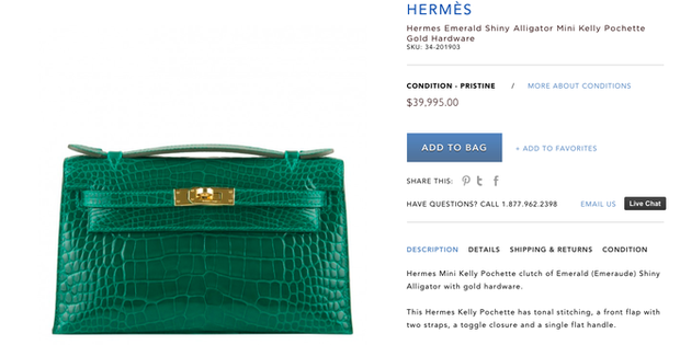 Ngoài đồng hồ, siêu mẫu Ngọc Trinh còn tự thưởng cho mình chiếc túi xách hiệu Hermes màu xanh lá nổi bật những đường vân da cá sấu, với giá khoảng 880 triệu đồng. Ảnh: Giadinhvietnam
