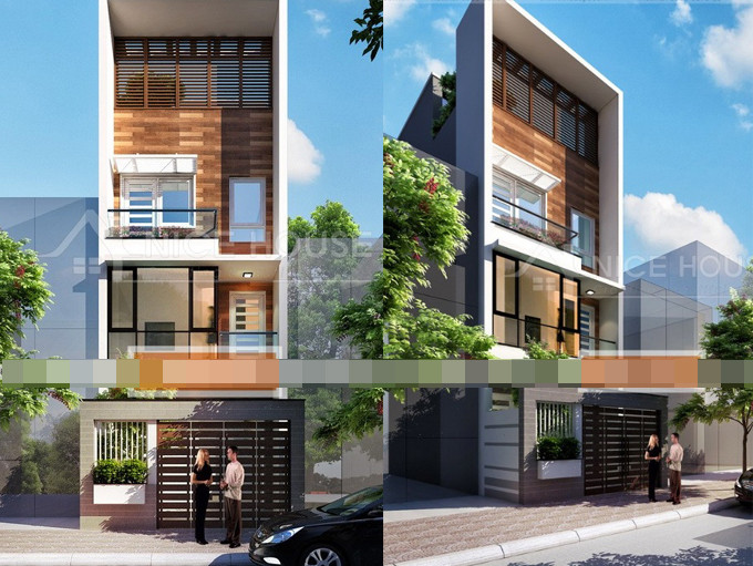 Biệt thự phố mang phong cách hiện đại với các mảng khối đơn giản kết hợp cùng chất liệu và màu sắc sáng tạo tạo nét đẹp trẻ trung. Ảnh: Nhadepktv.