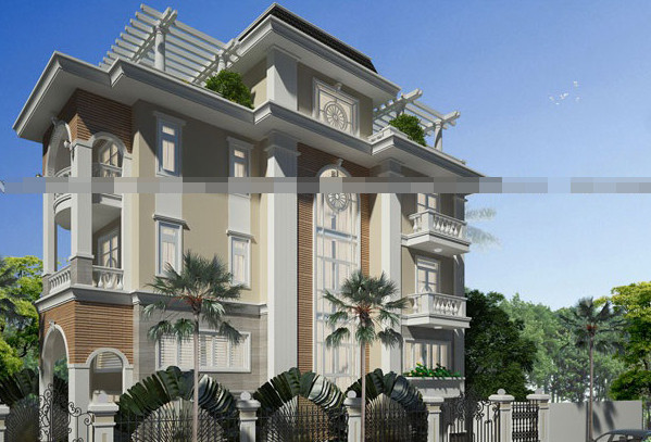 Các đường nét được thiết kế tỉ mỉ, họa tiết trên cây cột, tràn cửa sổ ban công lạ mắt. Ảnh: Kienanvinh.