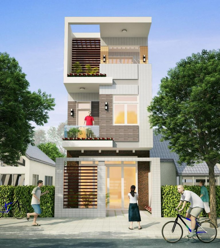 Không gian thoáng đãng, mát mẻ, có ban công riêng cho từng tầng, kiến trúc phối hợp các màu sắc trang nhã sẽ trở thành xu hướng trong năm 2018. Ảnh: Internet.