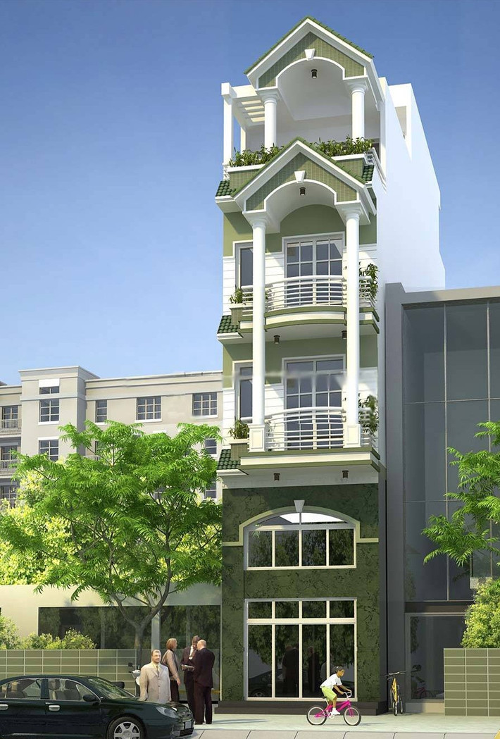Thiết kế nhà ống 5 tầng phong cách châu Âu đẹp, sang trọng. Ảnh: Kientrucadong.