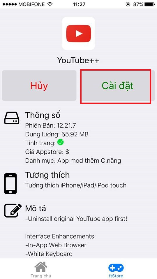 Sau khi bấm cài đặt, các bạn chờ khoảng 5 phút cho chương trình Youtube ở màn hình ngoài chạy xong.