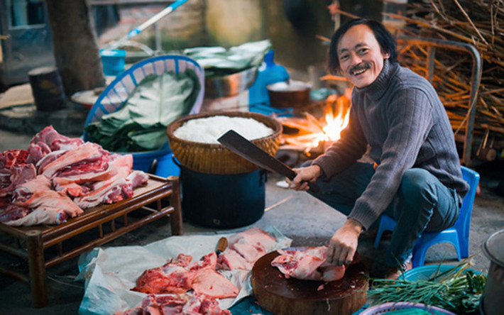 Giang còi tâm sự, vào mỗi dịp Tết anh thường tự tay gói bánh chưng.
