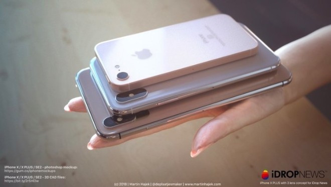 Trong số những chiếc điện thoại mới, iPhone X Plus gây chú ý nhất với 3 camera ở mặt sau.