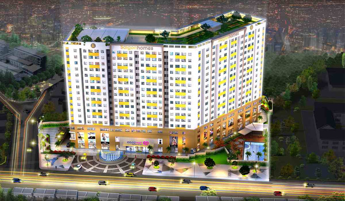 Dự án Khu chung cư Nhà Sài Gòn (Saigonhomes, 819 Hương Lộ 2, P.Bình Trị Đông A, Q.Bình Tân) do Công ty TNHH Nhà Sài Gòn làm chủ đầu tư cũng đang bị thế chấp tại ngân hàng. Ảnh: canho-saigonhomes.