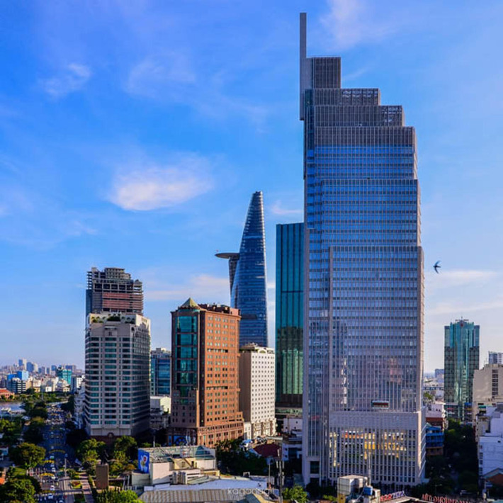 Tòa tháp Vietcombank Tower có tổng vốn đầu tư 96,5 triệu USD, trong đó chi phí xây dựng chiếm khoảng 69 triệu USD. Ảnh: Internet.