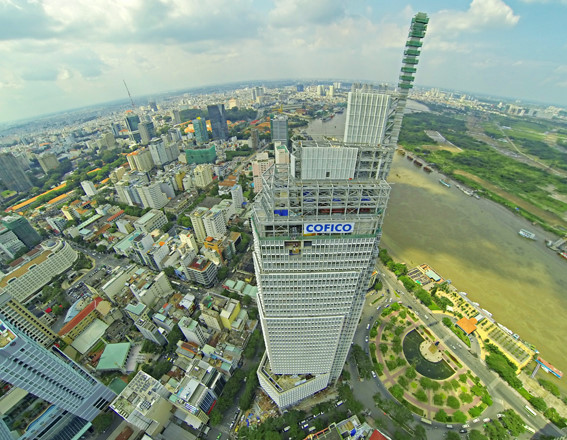 Vietcombank Tower là tòa nhà cao thứ 4 Việt Nam, ngự ở vị trí được coi là đất vàng Sài Gòn. Ảnh: CFC.