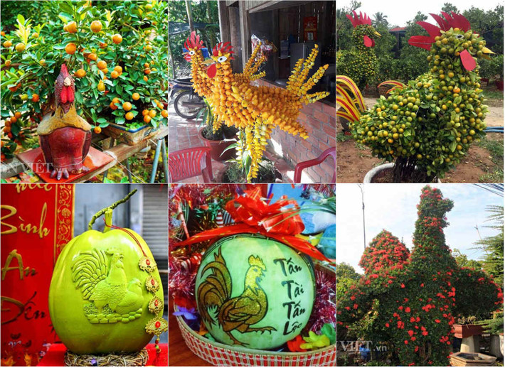 Dưa hấu khắc tỉa các hình dáng độc lạ như hình gà, chữ thư pháp vừa có thể chưng Tết, vừa có thể ăn được khá nhiều người tiêu dùng quan tâm, đặt mua. Bên cạnh các loại quả chưng Tết quen thuộc, năm nay dưa hấu khắc hình gà để chào mừng Tết Đinh Dậu được khá nhiều người dân Thủ đô lựa chọn. Tùy theo cân nặng và độ phức tạp của hình khắc mà quả dưa sẽ được bán với các loại giá khác nhau.