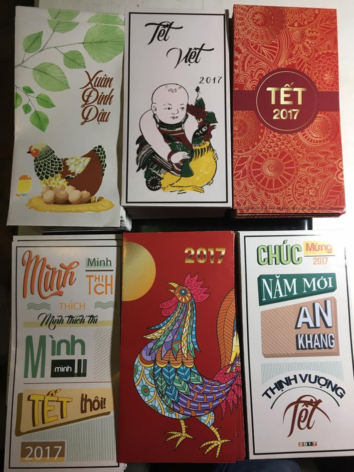 Có thể cho rằng, những phong bao lì xì đầy phong cách như thế này đã mô tả một phần "Tết của giới trẻ" ngày nay. Luôn sáng tạo, vui tươi, giàu sức sống... đó là những điều mà các bạn trẻ có thể truyền tải được vào những sản phẩm phục vụ Tết Nguyên đán của dân tộc. Ảnh trong bài: Covacu.