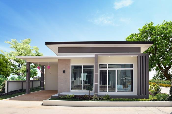 Nhà cấp 4 mái bằng với kiến trúc cách tân mang đến vẻ đẹp hiện đại, sang trọng.