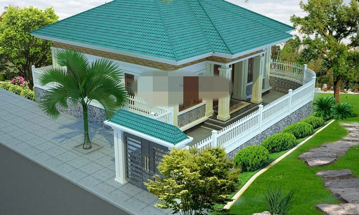 Mái ngói xanh hiện đại, dịu mắt làm cho căn nhà trở nên thu hút. Ảnh: Angcovat.