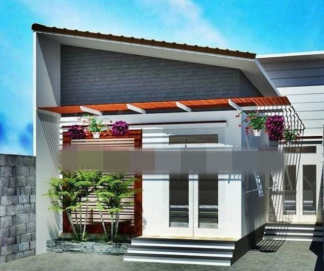 Nhà 1 tầng mái lệch nghiêng hiện đại phong cách châu Âu. Ảnh: Thietkenhadepmoi.