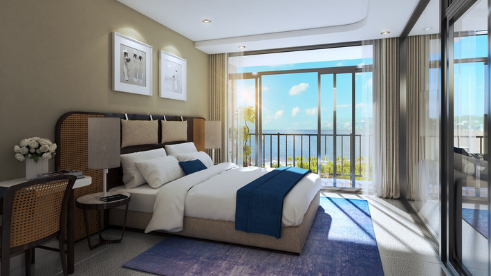 Phòng ngủ thiết kế mở, thoáng đãng. Ảnh: Homedy.