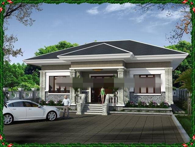 Nhà cấp 4 nông thôn vuông vắn mang phong cách Á Đông. Ảnh: Thietkenhadepmoi.