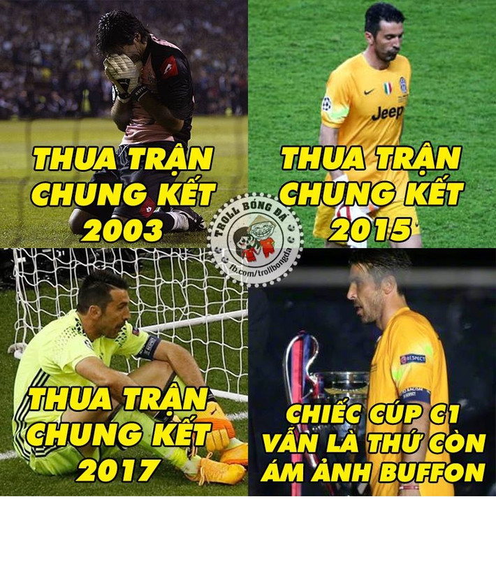 Với thủ thành Buffon, chiếc cúp C1 châu Âu dường như thật không có duyên với anh mặc dù tất cả các danh hiệu cao quý, thủ môn người Italia này đều có.