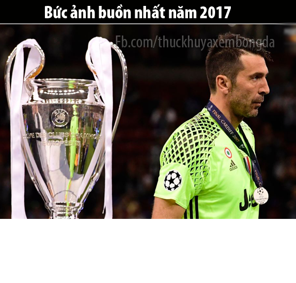 Tuy nhiên, trong một trận đấu phải có người thắng kẻ thua và hình ảnh thủ thành Buffon đi qua chiếc cúp C1 danh giá được dân mạng ghi nhận là khoảnh khắc buồn nhất bởi thủ môn này đã có một mùa giải không tồi nếu không nói là quá xuất sắc.