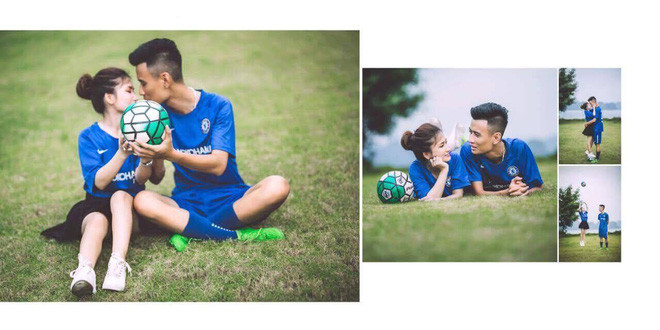 Đội bóng Chelsea chính là cái duyên để Dương và Mạnh gặp mặt, quen nhau rồi yêu nhau. Nói về tấm thiệp cưới của mình, Thùy Dương bày tỏ: "Tấm thiệp không có gì đặc biệt lắm, tụi mình đã lấy ý tưởng từ những tấm vé của Chelsea để thiết kế, những thiệp này chỉ dùng để mời một số anh em bạn bè thân thiết trong đội bóng. Thực sự mình cũng khá bất ngờ khi nhận được sự hưởng ứng của bạn bè".