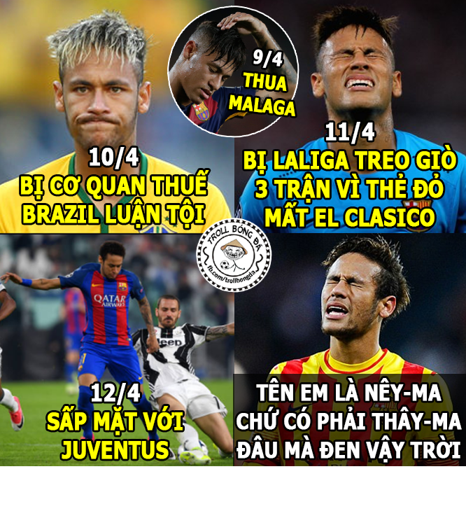 Tháng đen đủi theo đuổi cả nhân Neymar và CLB Barca.