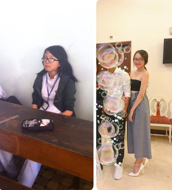 Cuộc sống sinh viên không khó khăn như nhiều người vẫn nghĩ, cô bạn này đã thay đổi rất nhiều từ phong cách ăn mặc cho đến việc trang điểm.
