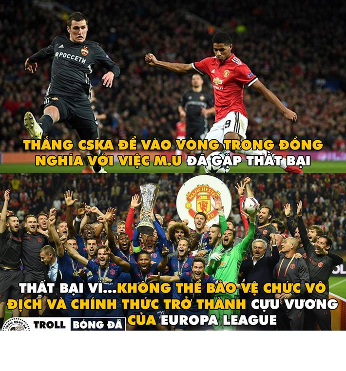 M.U trở thành cựu vương của Europa League khi lọt vào vòng knock-out cúp C1 châu Âu mùa 2017/2018.