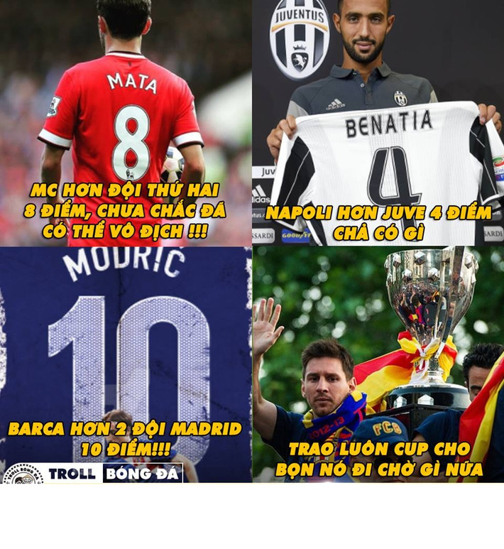 Với việc cách 2 đội bóng thành Madrid tới 10 điểm, NHM yêu cầu trao luôn cúp La Liga cho Barca từ bây giờ.