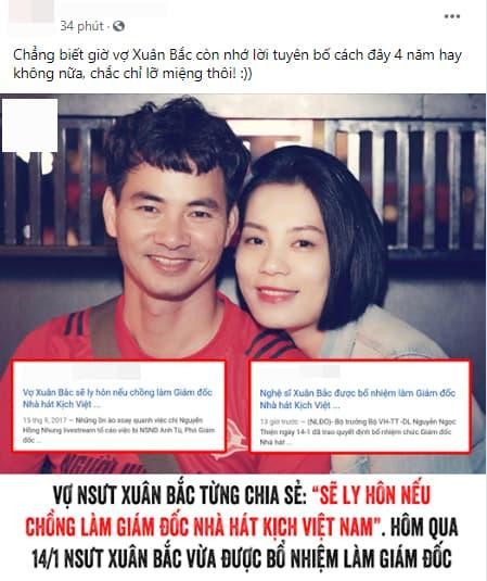 Vợ Xuân Bắc bị khui lại tuyên bố sẽ chia tay nếu chồng lên chức Vo Xuan Bac bi khui lai tuyen bo se chia tay neu chong len chuc