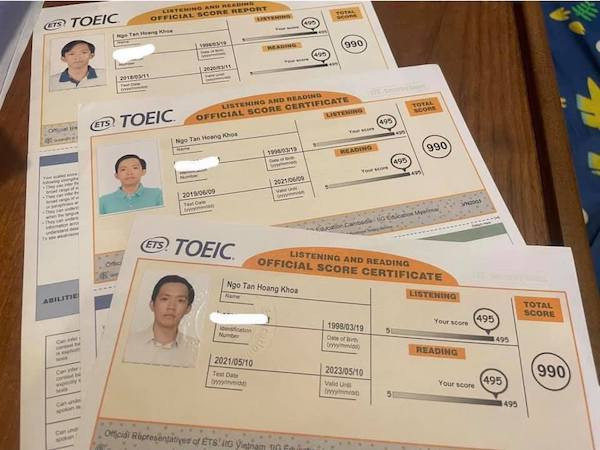 Nam sinh Bách khoa 3 lần đạt điểm TOEIC tuyệt đối ảnh 3 Nam sinh Bách khoa 3 lần đạt điểm TOEIC tuyệt đối ảnh 3