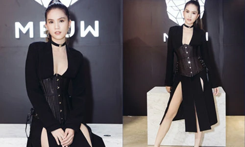 Nín thở ngắm Ngọc Trinh diện váy xẻ cao hút mắt