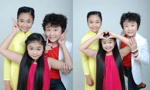 Thiện Nhân tạo dáng nhí nhảnh cùng Hoàng Anh, Thiên Nhâm