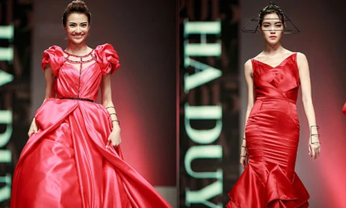 Thùy Dung, Hồng Quế lộng lẫy với trang phục NTK Hà Duy