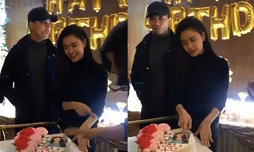 Tim hờ hững khi xuất hiện tại sinh nhật Trương Quỳnh Anh