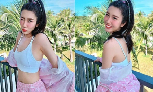 Thúy Ngân trễ nải khoe vòng 1 "khét lẹt"